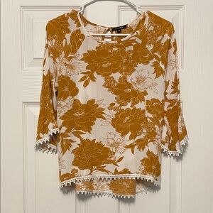 Papermoon Mustard Floral Lace Blouse
